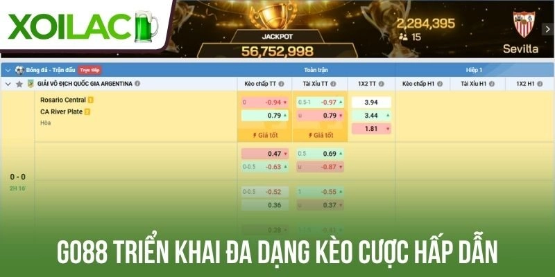 Go88 triển khai đa dạng kèo cược hấp dẫn