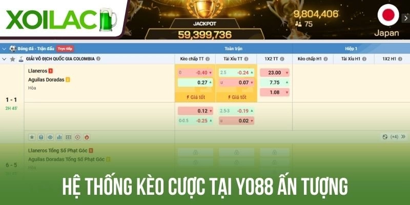 Hệ thống kèo cược tại Yo88 ấn tượng