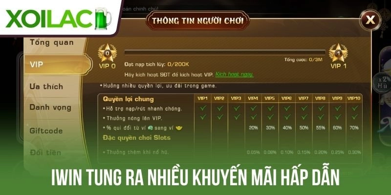 Iwin tung ra nhiều khuyến mãi hấp dẫn