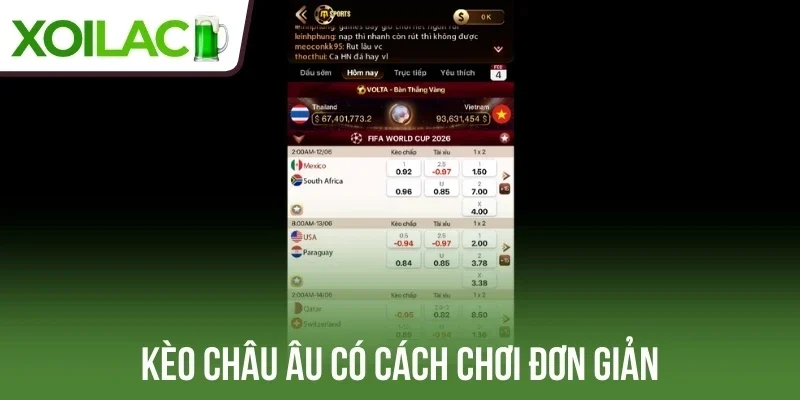 Kèo châu Âu có cách chơi đơn giản