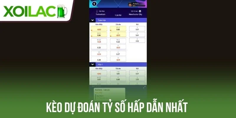 Kèo dự đoán tỷ số hấp dẫn nhất 