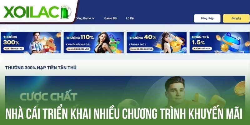 Nhà cái triển khai nhiều chương trình khuyến mãi 