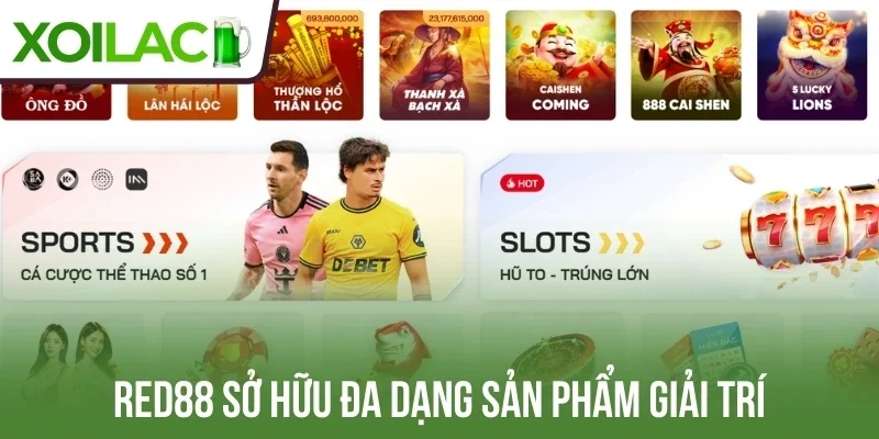 Red88 sở hữu đa dạng sản phẩm giải trí